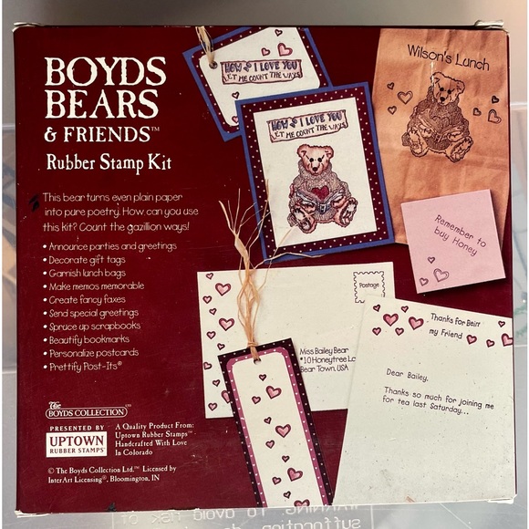 Adorable Boyds Bears & Friends 1st Edition Rubber Stamp Kit - Picture 2 of 9